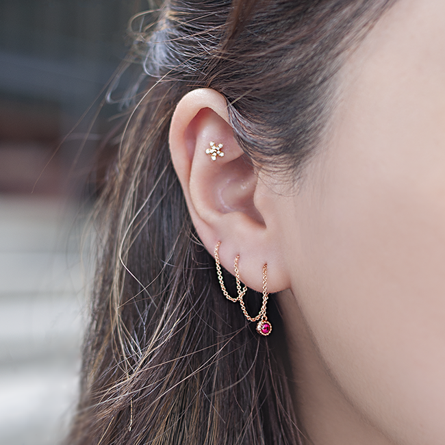 Ruby threader earrings